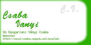 csaba vanyi business card